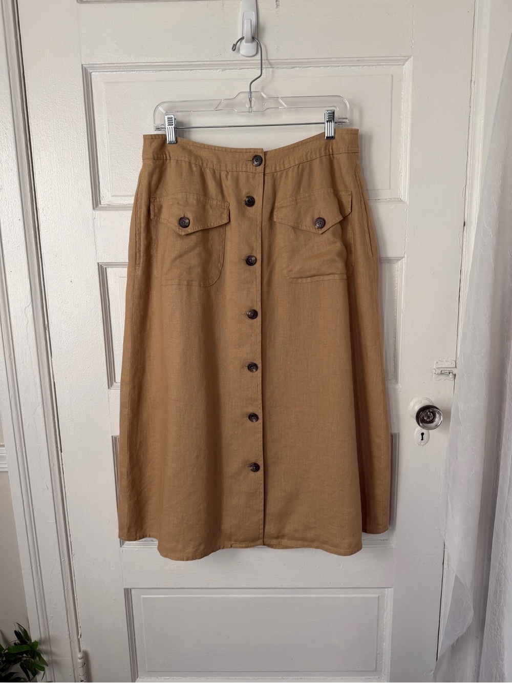 Ralph Lauren NWT Linen Button Front Midi Skirt Pockets Heritage Preppy Teacher - Picture 10 of 14